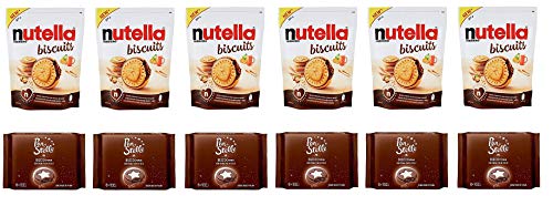 TESTPAKET gefüllte Kekse Ferrero Nutella Biscuits ( 6 x 304g ) - Mulino Bianco Pan di Stelle Biscocrema ( 6 x 168g ) 12 Stück biscuits cookies Italienische Kekse von Ferrero
