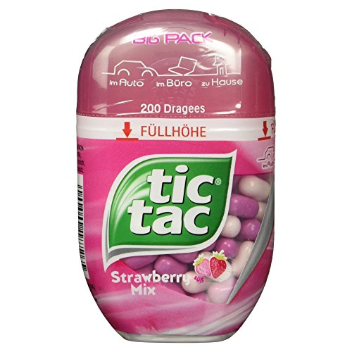 Tic Tac Strawberry Mix, Big Pack 200 Dragees, 98 g von Ferrero