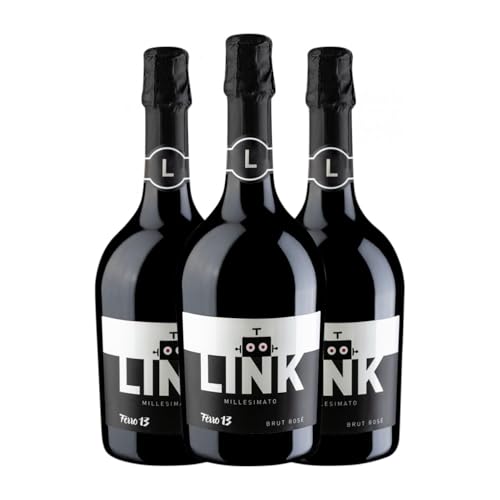 Ferro 13 Link Millesimato Rosé Lambrusco Grasparossa Brut Modena 75 cl Rosé Sekt (Karton mit 3 Flaschen von 75 cl) von Ferro 13