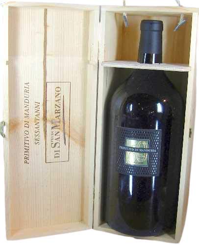 Sessantanni Primitivo di Manduria DOC 2017 Doppel-Magnum in Original-Holzkiste von Feudi di San Marzano (1x3,0l), trockener Rotwein aus Apulien von Feudi di San Marzano