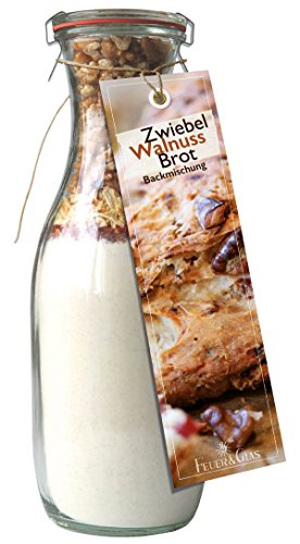 Backmischung im Weckglas Zwiebel-Walnuss-Brot- Raffinierte Geschenkidee für Backfreunde- Backzutaten für die einfache Zubereitung von Zwiebel-Walnuss-Brot- Gourmetbackmischung von Feuer & Glas von Feuer und Glas