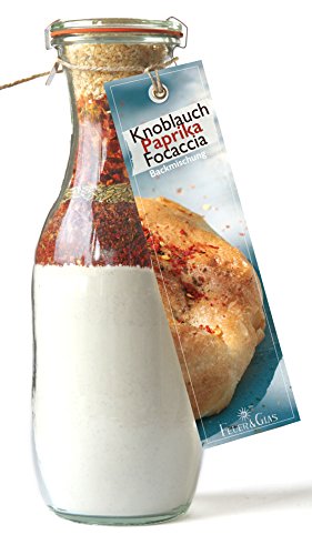 Backmischung im Weckglas für Knoblauch-Paprika-Foccacia von Feuer und Glas