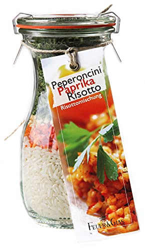 Gourmet Fertigmischung für Paprika Peperocini Risotto Mini /250 ml – Raffinierte Rezeptideen im Glas für leckere Gerichte – von Feuer & Glas von Feuer und Glas