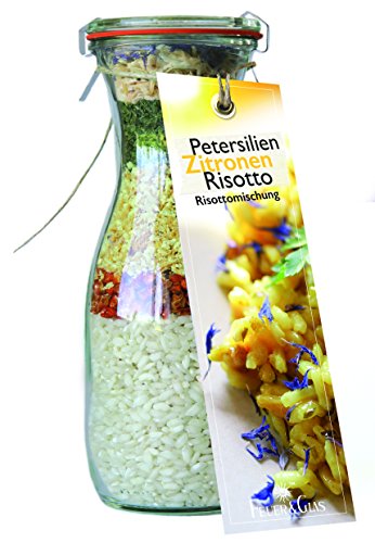 Gourmet Fertigmischung für Petersilien Zitronen Risotto – Raffinierte Rezeptideen im Glas für leckere Gerichte – Risotto-Reis mit Gemüse und Kräutern zum Kochen oder Verschenken – von Feuer & Glas von Feuer und Glas