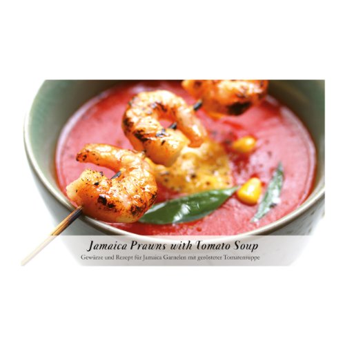 Jamaica Prawns with Tomato Soup – 8 Gewürze Set für die Jamaika Garnelen mit gerösteter Tomatensuppe (53g) – in einem schönen Holzkästchen – mit Rezept und Einkaufsliste – Geschenkidee für Feinschmecker von Feuer & Glas von Feuer und Glas