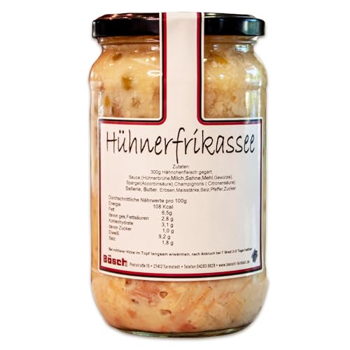 Bösch Feinkost | Klassiker im Glas | Fertiggerichte | Hausmannskost (Hühnerfrikassee) von Feuerzangentasse