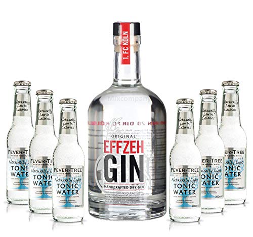 Effzeh Handcrafted Dry Gin 0,5l 500ml (42% Vol) + 6xFEVER-TREE Naturally Light Indian Tonic Water 0,2l MEHRWEG inkl. Pfand - [Enthält Sulfite] von Fever-Tree-Fever-Tree