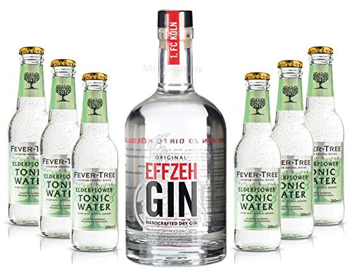 Effzeh Handcrafted Dry Gin 0,5l 500ml (42% Vol) + 6xFever-Tree Elderflower Tonic Water 0,2l MEHRWEG inkl. Pfand - [Enthält Sulfite] von Fever-Tree-Fever-Tree