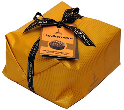 Fiasconaro Handwerklicher Panettone MEDITERRANEO mit Aprikosen, Pistazien und kandierter Ananas in Geschenkverpackung 750g von Fiasconaro