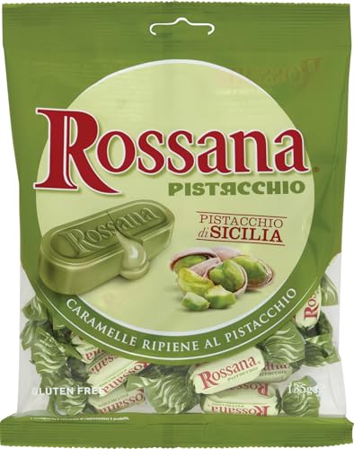 Fida Süßigkeiten Rossana Pistacchio mit Gefüllt mit Pistazien creme Geschmack italien Bonbon Lollies 200g von Fida