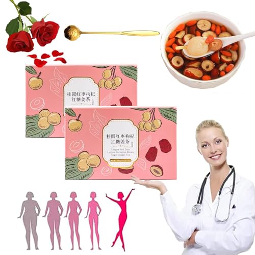 Ingwer Jujube Tee mit braunem Zucker, brauner Zucker Ingwer Jujube Tee, Longan Red Date Lycium Barbarum Braunzucker Ingwer Tee, Rote Datteln Wolfberry Ingwer Tee, nähren und erhalten Gesundheit (2 von Figskey