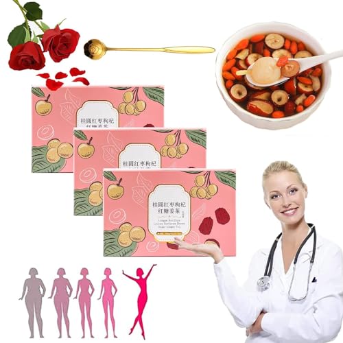 Ingwer Jujube Tee mit braunem Zucker, brauner Zucker Ingwer Jujube Tee, Longan Red Date Lycium Barbarum Braunzucker Ingwer Tee, Rote Datteln Wolfberry Ingwer Tee, nähren und erhalten Gesundheit (3 von Figskey