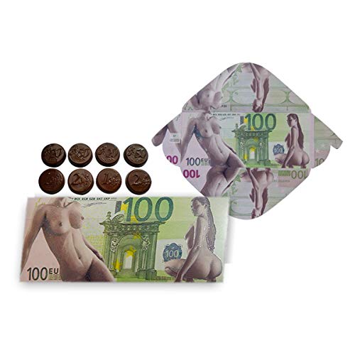 100 Euro Erotik Geldgeschenk mit feinsten belgischen Milchschokolademünzen 60g von Fikar