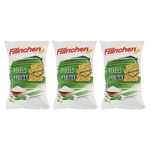 3er Pack Filinchen Pixels Kräuter-Mix 3 x 100 g kleiner Snack Knabberzeug von Filinchen