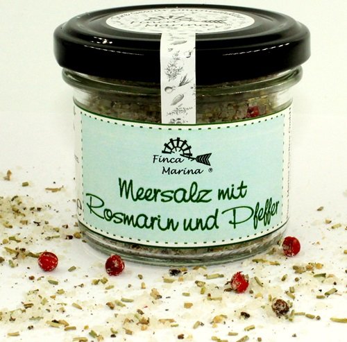 Meersalz mit Rosmarin und Pfeffer 90g aus der Finca Marina Gewürzmanufaktur von Finca Marina