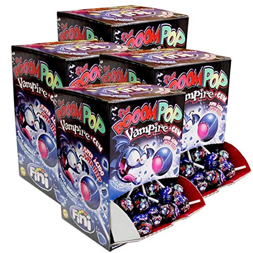 Fini Booom Pop Vampire plus Gum Lollies 100 stk. - super sauer (4er Pack) von Fini