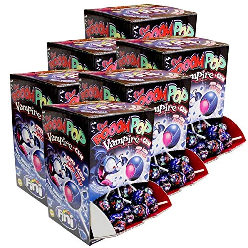 Fini Booom Pop Vampire plus Gum Lollies 100 stk. - super sauer (6er Pack) von Fini