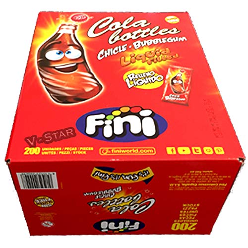 1 Box Fini Bubblegum Cola Bottles 200er Kaugummi von Fini
