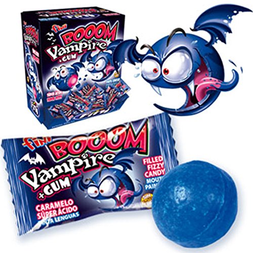 Fini Kaugummi Bubble Gum Vampire Boom Vampiro Blue Chewing, 50 Stück von Fini