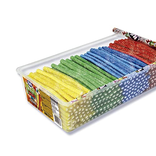 Fini Saures Lakritz | 4 Farben | Bunte | Gummi | Box mit 200 Einheiten von Fini