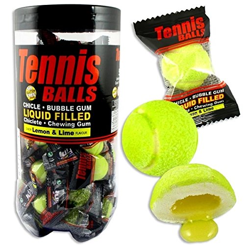 Tennisball-Kaugummis mit Zitronen-/ Limetten-Geschmack, 50 Fruchtkaugummi-Bälle von Fini