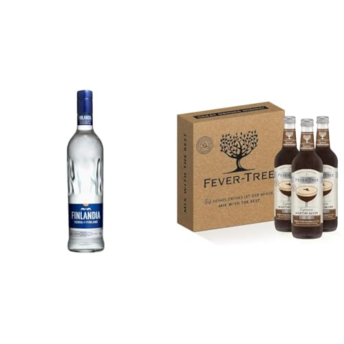 Finlandia Martini Espresso |Finlandia Vodka 0,7 Liter Flasche | Fever Tree Espresso Martini Mixer | Das perfekte Geschenk zum Fest von Finlandia