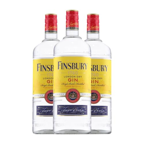 Gin Finsbury London Dry Gin 1 L (Karton mit 3 Flaschen von 1 L) von Finsbury