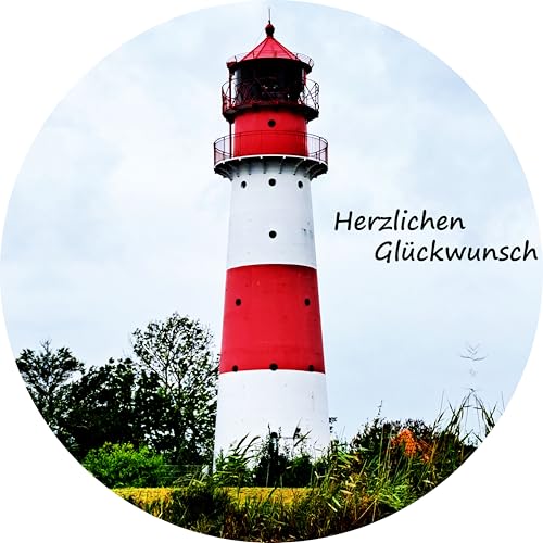 Essbarer Tortenaufleger Leuchtturm 20cm Durchmesser // Aufleger Leuchtturm Kuchen // Tortenaufleger Leuchttum von Firlefantastisch Der Partyshop