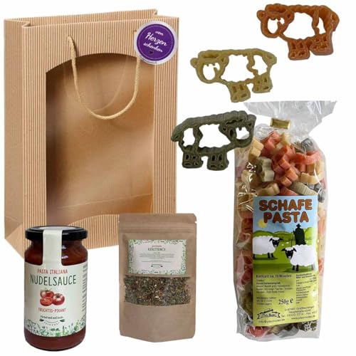 Feinkost-Set mit Schäfchen-Nudeln, Sauce, Kräutermix // Feinkost Geschenk Ostern von Firlefantastisch Der Partyshop