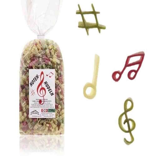 Noten Nudeln 250 g // * Noten * Geschenk // 100% Hartweizengrieß Musiknoten von Firlefantastisch Der Partyshop