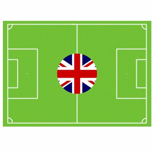 Tortenaufleger Fußballfeld mit Wappen Großbritannien // Essbarer Tortenaufleger Für Den Fußballkuchen England (30x21 cm) // England Kuchenaufleger, Oblatenpapier von Firlefantastisch Der Partyshop