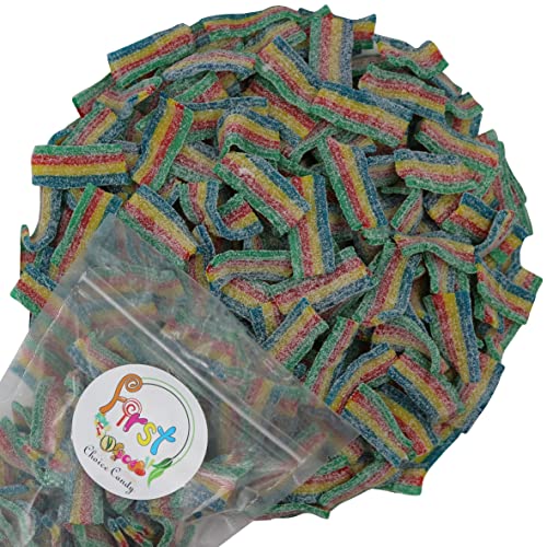 FirstChoiceCandy All Color Sour Gummy Belts (Mini Rainbow Bites, 0,9 kg) von FirstChoiceCandy