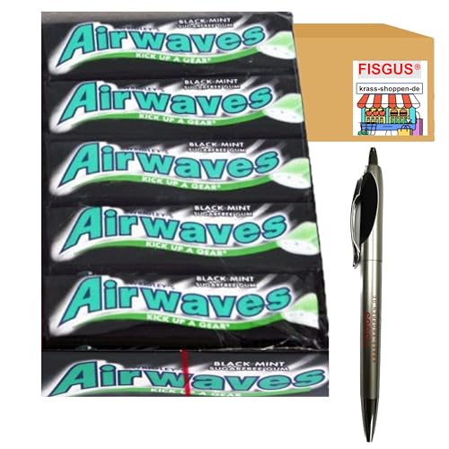 13,99€ inkl. MwSt (66,62€/kg) FISGUS® by krass-shoppen bietet an: Mars Wrigley's Airwaves - Black Mint 15 x10 zuckerfreie Kaugummi-Dragees mit Anis- und Eukalyptus-Geschmack + FISGUS® Kugelschreiber von FisGus