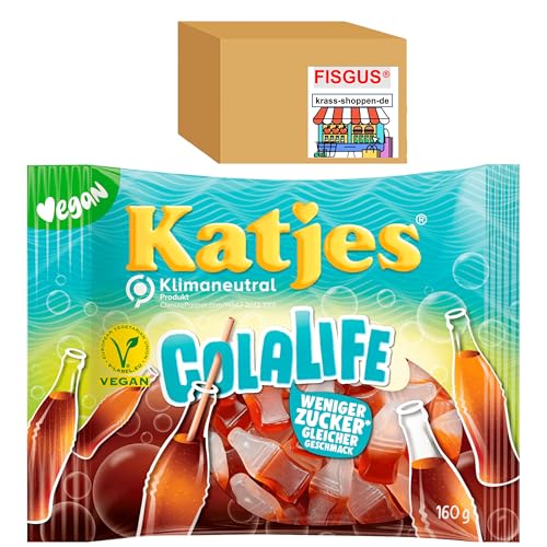 24 Sorten Katjes VEGANES Fruchtgummi - selbst zusammenstellen - ab 1 Tüte - Ein Angebot von FISGUS® by krass-shoppen-de (Colalife (160g)) von FisGus