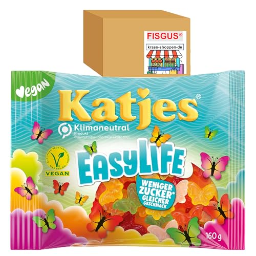 24 Sorten Katjes VEGANES Fruchtgummi - selbst zusammenstellen - ab 1 Tüte - Ein Angebot von FISGUS® by krass-shoppen-de (Easylife (160g)) von FisGus