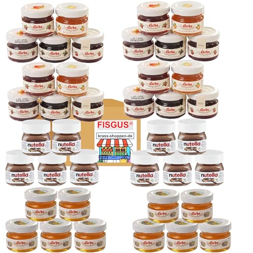 Ein Angbeot von FISGUS® by krass-shoppen-de - Darbo 20 x 28g 5 Sorten Konfitüre - 10 x 28g Darbo Blütenhonig - 20 x 25g Marken Nuss-Nugat-Creme - von FisGus