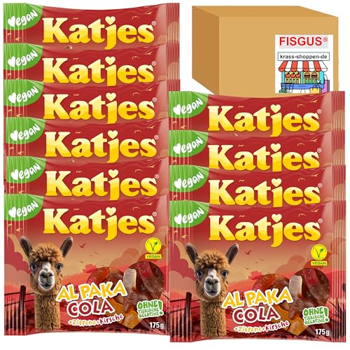 Katjes Al Paka Cola & Zitrone & Kirschgeschmack - vegan - 10 x 175g Tüten - Zusammengestellt von FISGUS® by krass-shoppen-de von FisGus