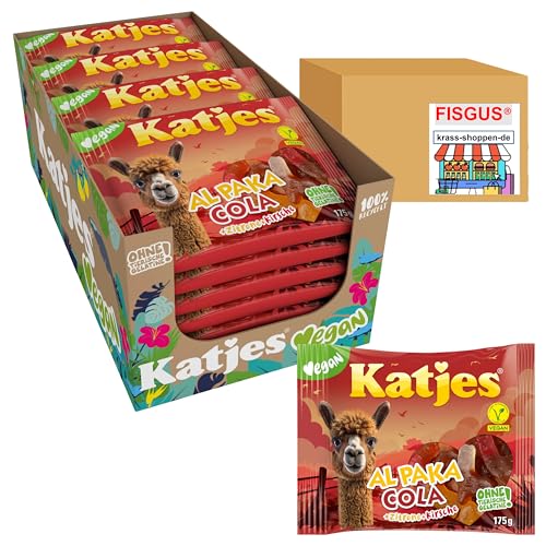 Katjes Al Paka Cola & Zitrone & Kirschgeschmack - vegan - Vorratspack 22 x 175g Tüten - Zusammengestellt von FISGUS® by krass-shoppen-de von FisGus