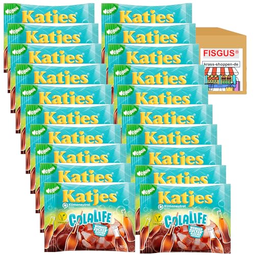 Katjes Colalife - Vegane Fruchtgummis - mit weniger Zucker - Voratspack 20 x 160g Tüten - Zusammengestellt für Sie von FISGUS® by krass-shoppen-de von FisGus