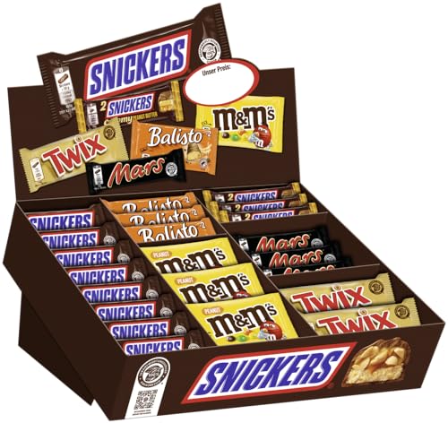 Mars, Snickers, Balisto & mehr Mixed Schokoriegel - Die Top Produkte bei Mars im Thekenaufsteller, 72 Riegel + FISGUS® Kugelschreiber - Ein Bundle von FISGUS® by krass-shoppen-de von FisGus