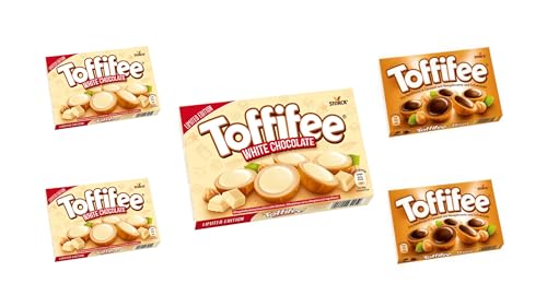 Toffifee Bundle aus 2 x Toffifee Original und 3 x Toffifee white - 5 x 125g - Zusammengestellt von FISGUS® by krass-shoppen-de von FisGus