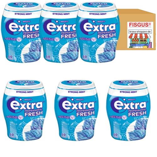 Wrigley's Extra Fresh Starker Pfefferminz-Kaugummi, 6 Dosen à 70 g und 50 Dragees von FisGus