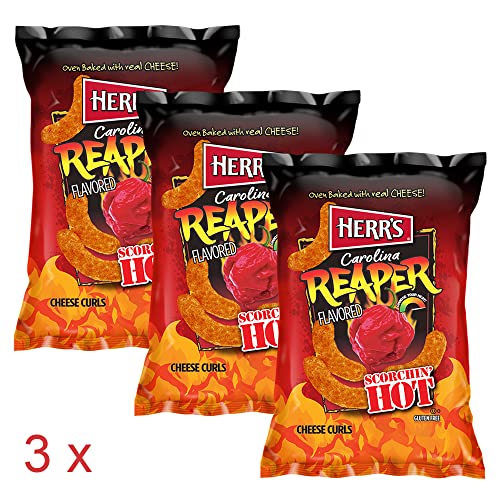 3x Herrs Carolina Reaper Baked Cheese Curls von Fisher's Sweet Shop