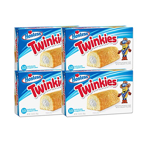 Fisher's Sweet Shop 4 x Hostess Twinkies | 4 Packungen Twinkies a 385g | Twinkies Spongecake Vorteilspack | 10 Küchlein pro Packung von Fisher's Sweet Shop