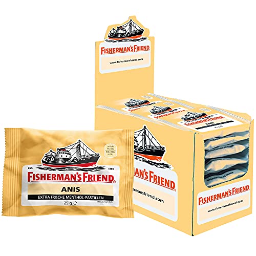 Fisherman's Friend Anis | 1 x 25g Beutel | Anis und Menthol Geschmack | Mit Zucker | Für frischen Atem von Fisherman's Friend