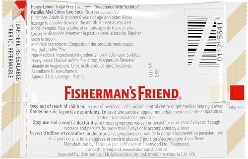 Fisherman's Friend HONIG & ZITRONE MENTHOL AROMA ZUCKERFREI Lutschtabletten 24 x 25g Packungen von Fisherman's Friend