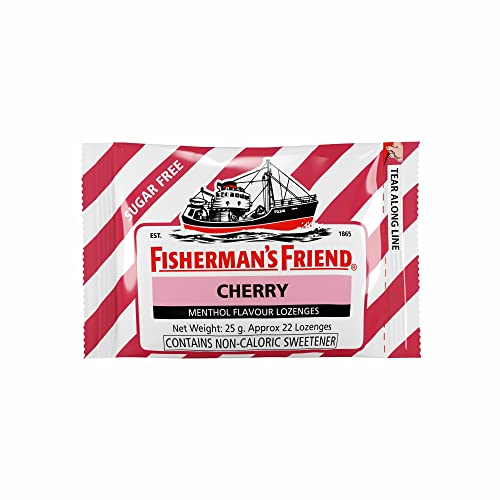 Fisherman's Friend Zuckerfreier Mund-Lufterfrischer – Kirsche – beruhigende und kühle Lutschtabletten 25 g von Fisherman's Friend