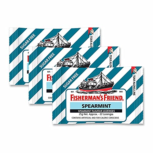 Fisherman's Friend Zuckerfreier Munderfrischer, erfrischende und beruhigende Lutschtabletten – grüne Minze, je 22 Stück (3 Stück) von Fisherman's Friend