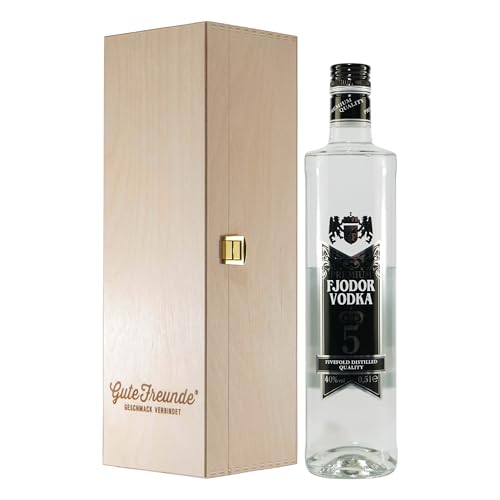 Fjodor Vodka Fivefold Distilled mit Geschenk-Holzkiste von Fjodor