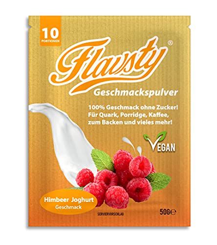 Flavsty® Geschmackspulver Himbeere Joghurt Probe 50g (10 Portionen) Veganes Geschmackspulver ohne Zucker - Aromapulver - Flavorpulver von Flavsty